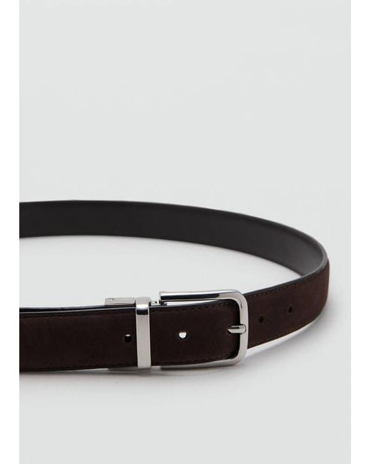 Mango Brown Reversible Nappa Leather Belt for men