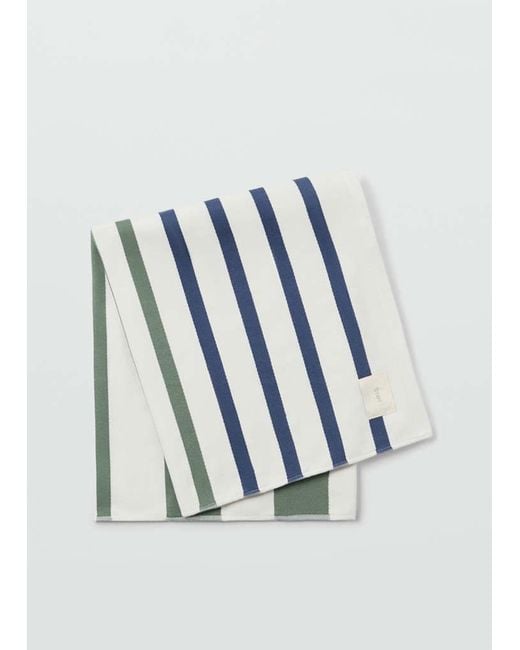 Mango Blue 100% Cotton Striped Beach Towel for men