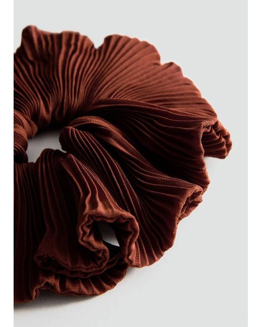 Mango Red Pleated Scrunchie Burnt