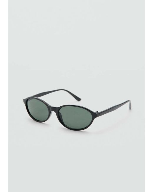 Mango Black Rectangular-Frame Sunglasses