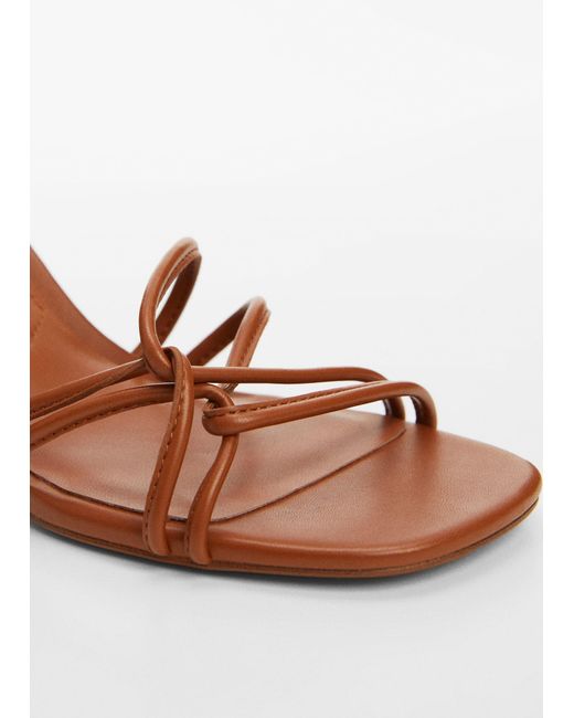 Mango Brown Strappy Heeled Sandals