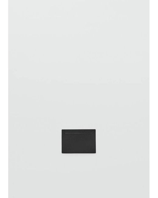 Mango White Saffiano-Effect Cardholder