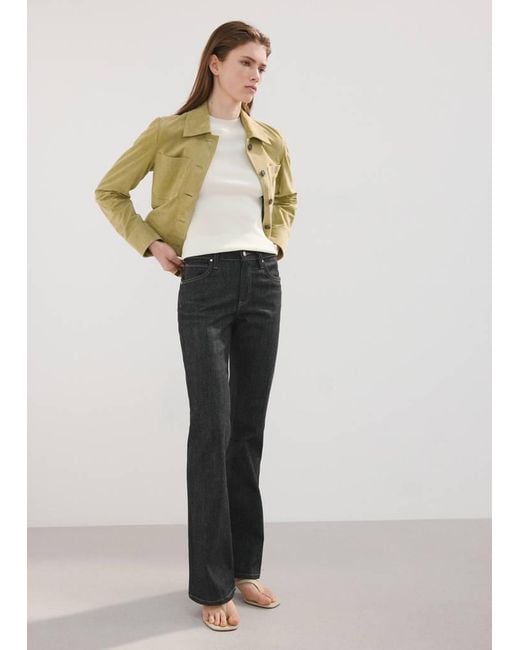 Mango Black Mid-Rise Flared Jeans
