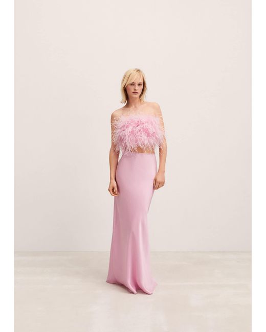 Mango Pink Feather Bandeau-style Top Pastel