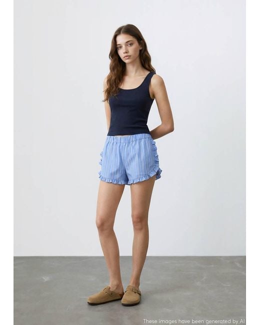 MANGO TEEN Blue Short Cotton Pyjamas