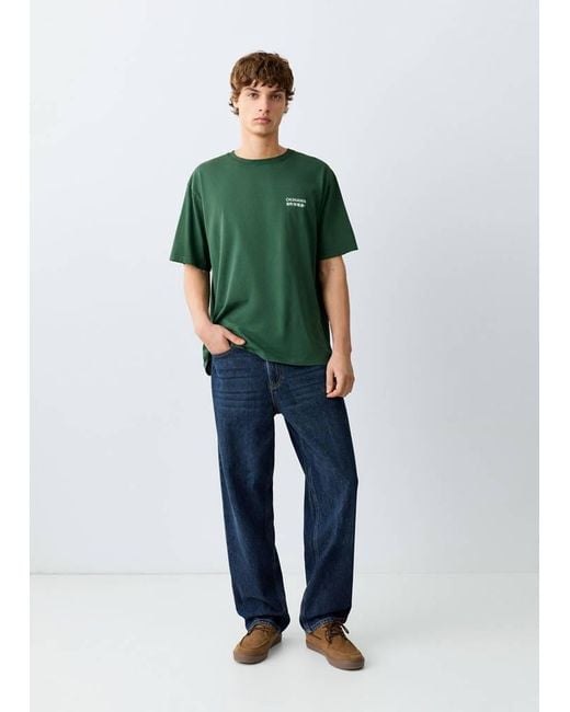MANGO TEEN Green Relaxed Fit Jeans for men