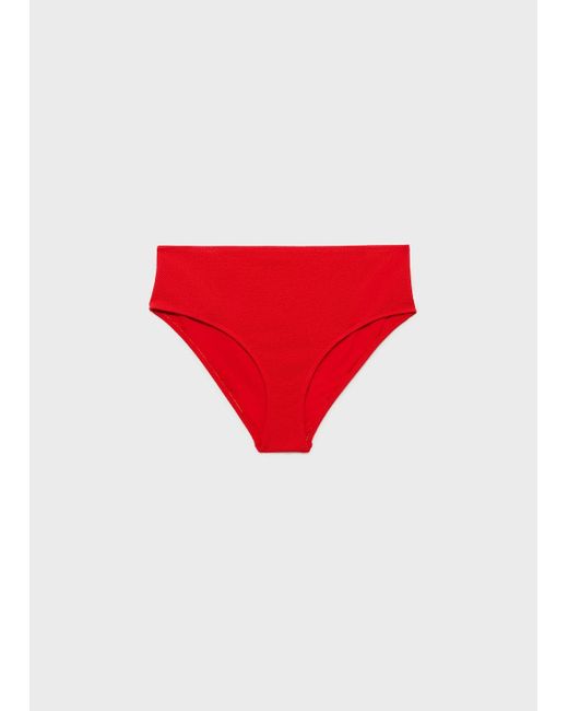 Mango Red Bikini-Slip Mit Hoher Taille Aus Ripp