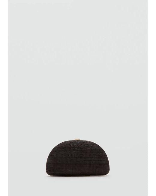 Mango White Natural Fiber Clutch Bag