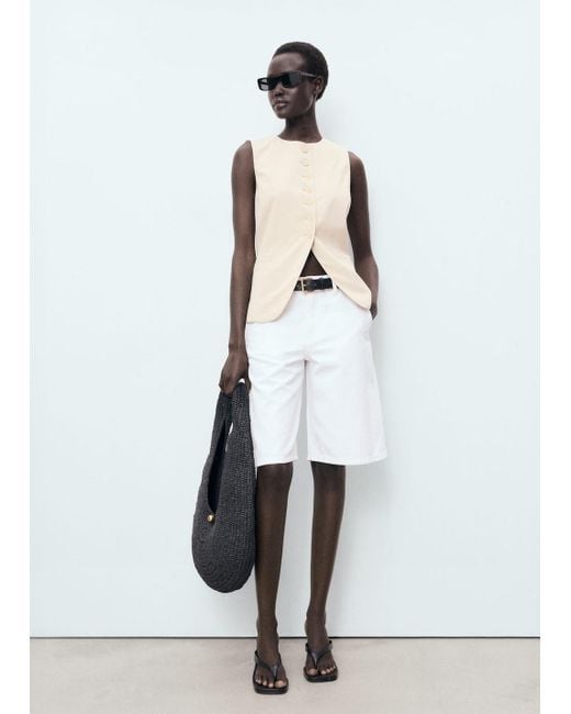 Mango Women's Black Suit Waistcoat With Buttons