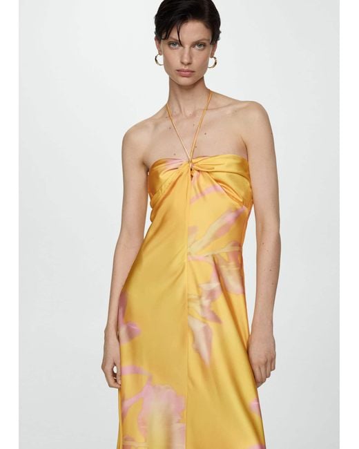 Mango Metallic Printed Satin Dress