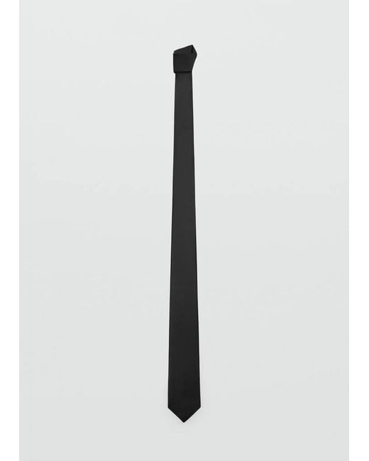 Mango Black Smooth Micro-Structured Tie for men