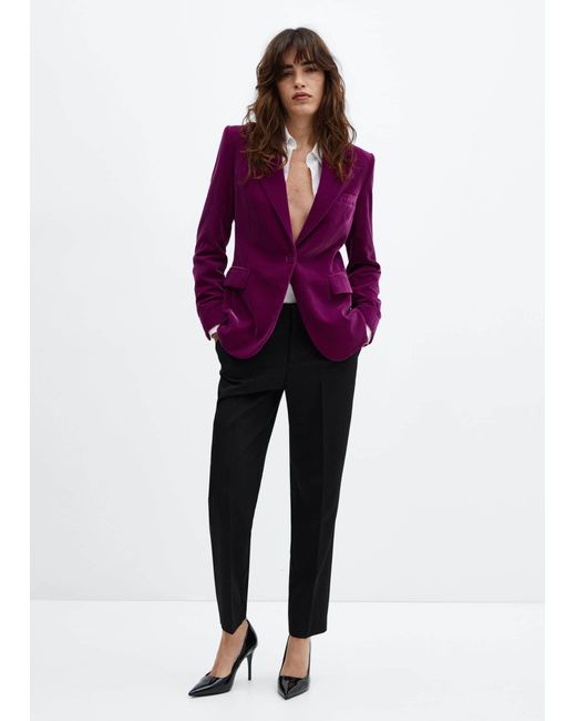 Mango Red Velvet Blazer