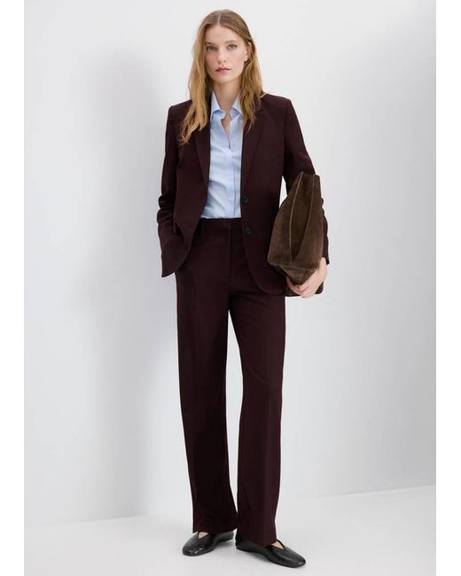 Mango Multicolor Straight-Fit Suit Blazer