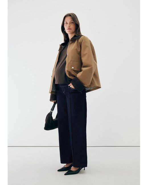 Mango Blue Wide Leg Maternity Jeans