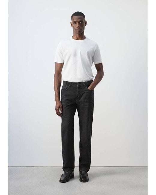 Mango White Bob Regular-Fit Jeans for men