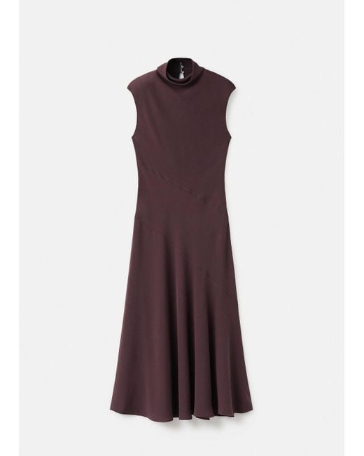Mango Purple Long Turtleneck Dress