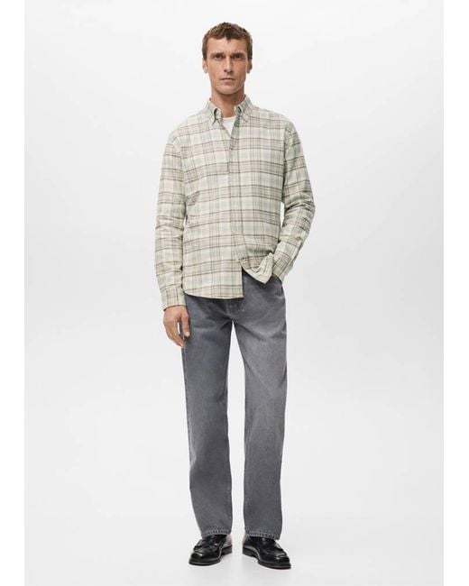 Mango Multicolor 100% Cotton Flannel Checkered Shirt for men