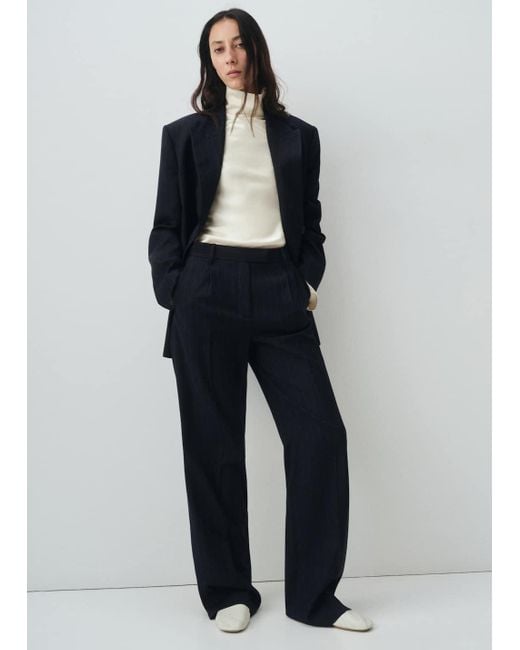 Mango Blue Pinstripe Suit Trousers