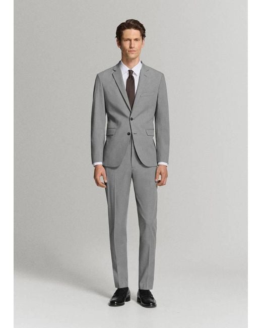 Mango Gray Super Slim-Fit Suit Jacket for men