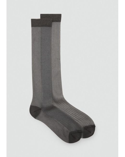 Mango Black Lurex Long Socks