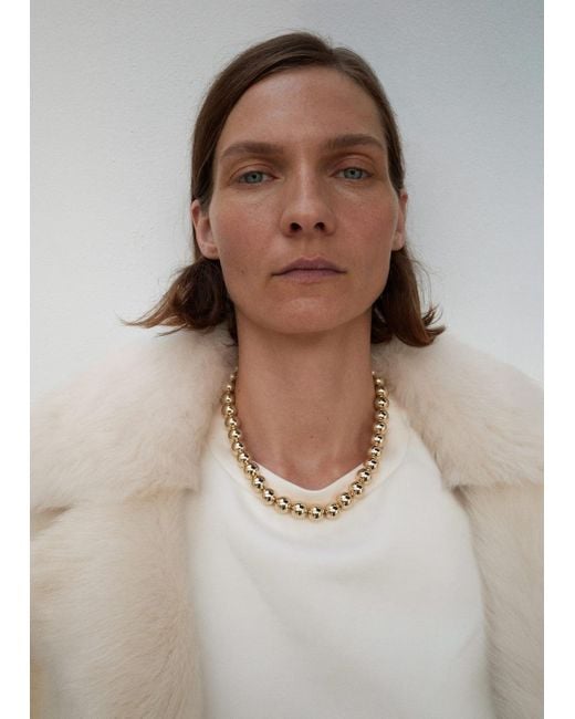 Collier Sphère Métalliques Or Mango en coloris Metallic