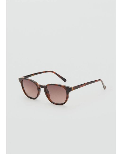Mango Brown Round-Framed Sunglasses for men
