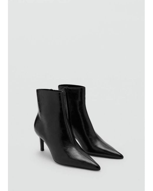 Mango Black Pointed Heel Ankle Boot