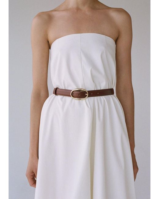 Mango White Oval Buckle Belt