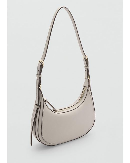 Mango White Oval Shoulder Bag