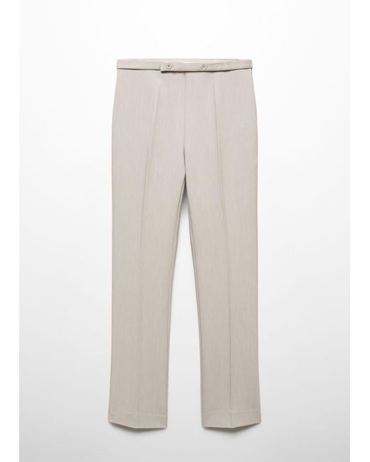 Mango Gray Belt Straight-fit Trousers