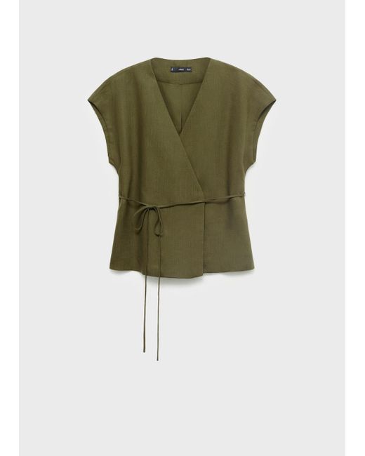 Mango Green Lyocell Wrap Top