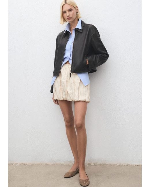 Ballerine Pelle Borchie Sabbia di Mango in Gray