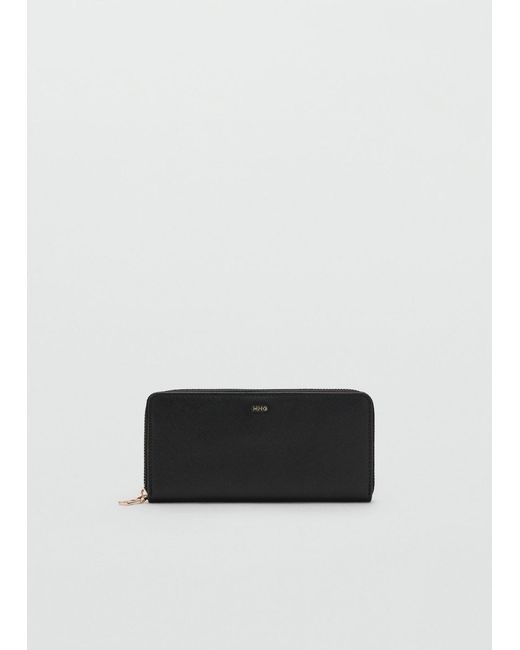 Mango Black Saffiano-Effect Wallet