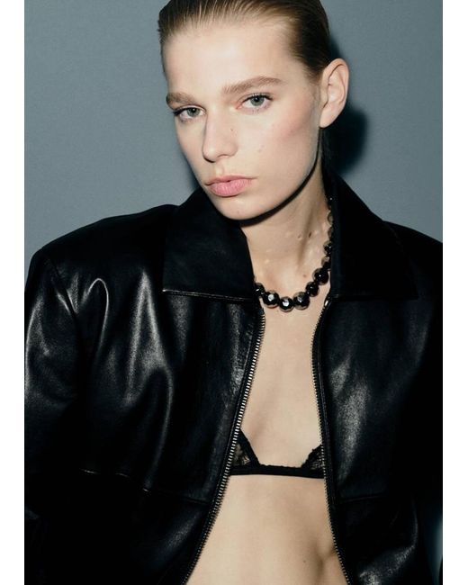 Collier Sphères Géométriques Argent Mango en coloris Black