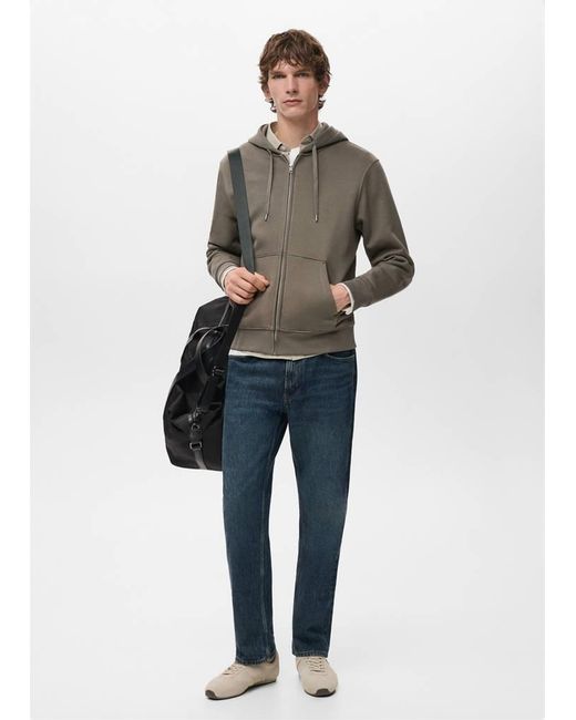 Mango Blue Zipped Hoodie for men