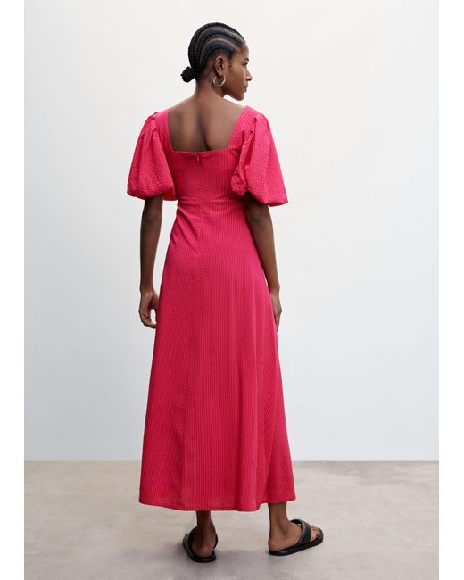 Mango stripe textured clearance dress