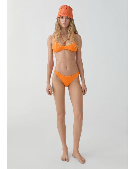 Mango Orange Textured Bikini Bottom