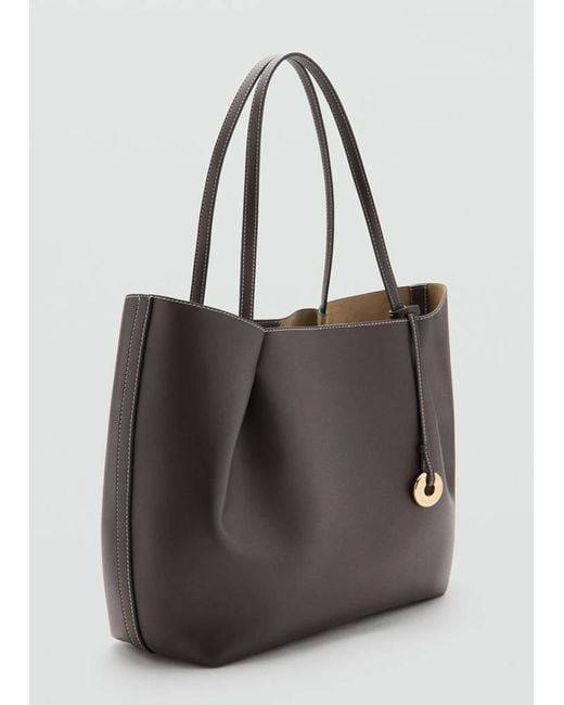 Mango Black Large Shopper Bag