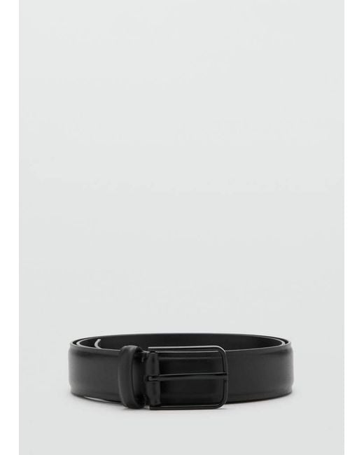 Mango Black 100% Bovine Leather Belt for men