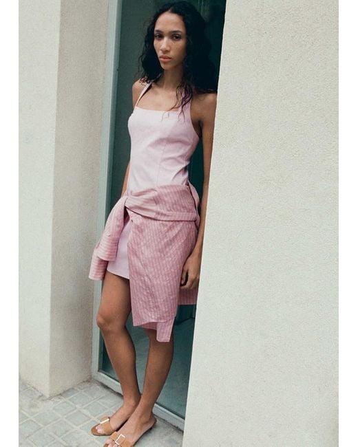 Mango Multicolor Short Halter-Neck Dress