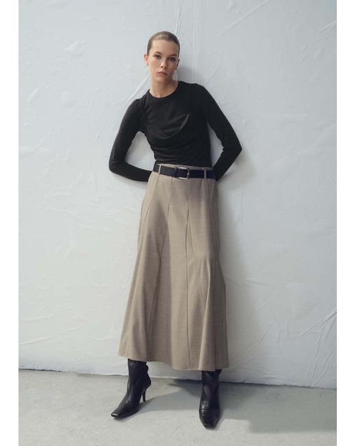 Mango Gray Draped Combined T-Shirt