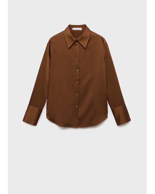 Mango Multicolor Satin Finish Flowy Shirt