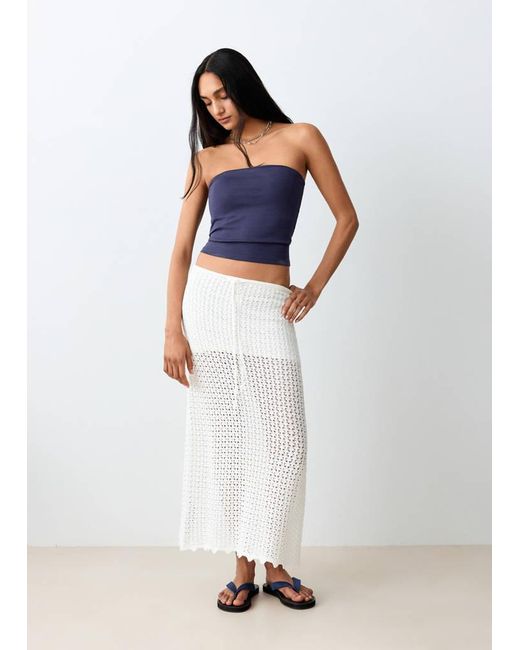 MANGO TEEN White Strapless Top