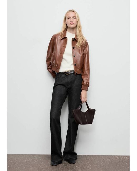 Mango White Flared Rinse-Wash Jeans