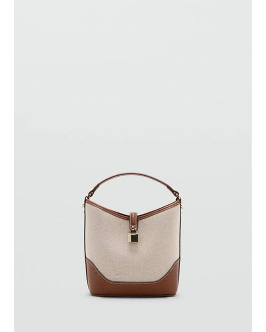 Mango Multicolor Contrasting Canvas Bucket Bag