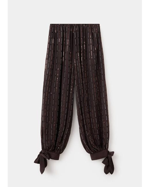 Mango White Sequin Harem Trousers