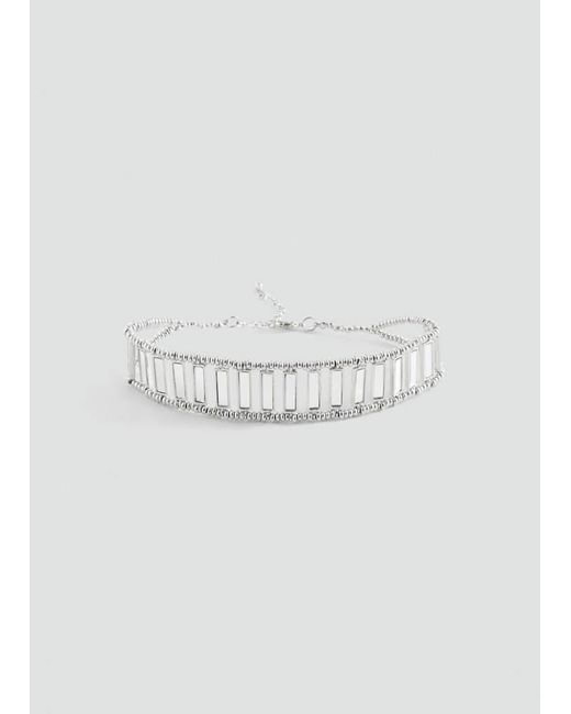 MANGO TEEN Gray Beaded Mirror-Effect Necklace