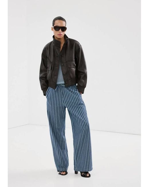 Mango Blue Striped Jeans