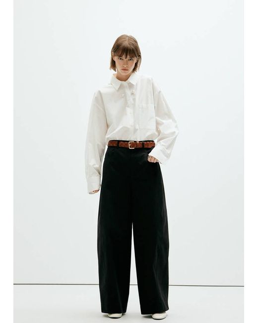 Mango White Mid-Rise Balloon Trousers