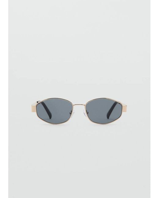 Mango Blue Oval Metal Frame Sunglasses